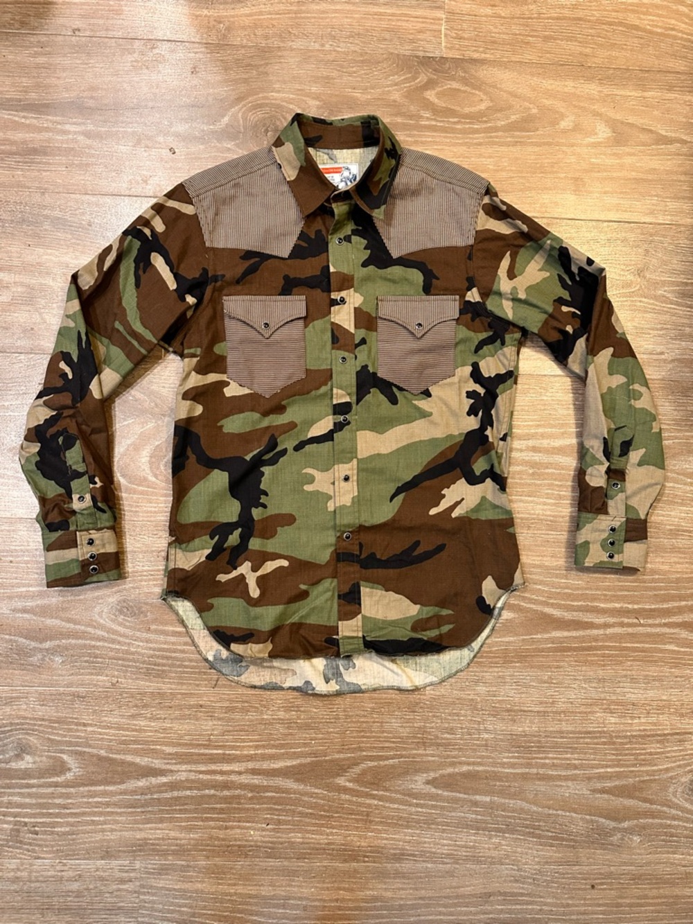 Dixon Rand Men’s Camo Western long sleeve shirt Medium Made in USA artisan
